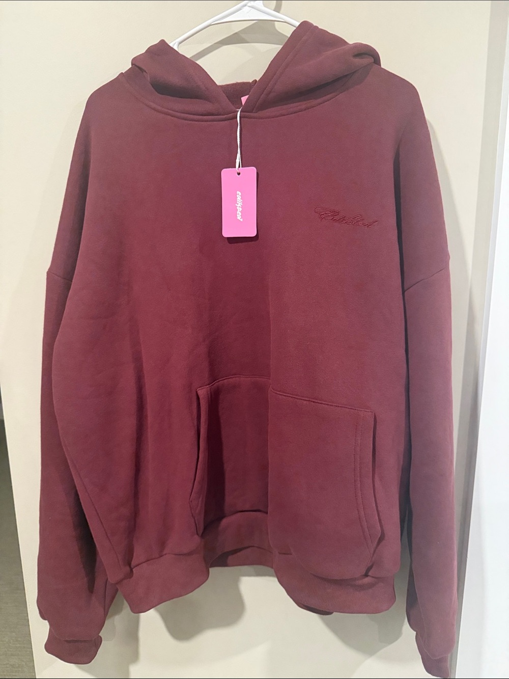 Edikted Maroon Hoodie Sweatshirt